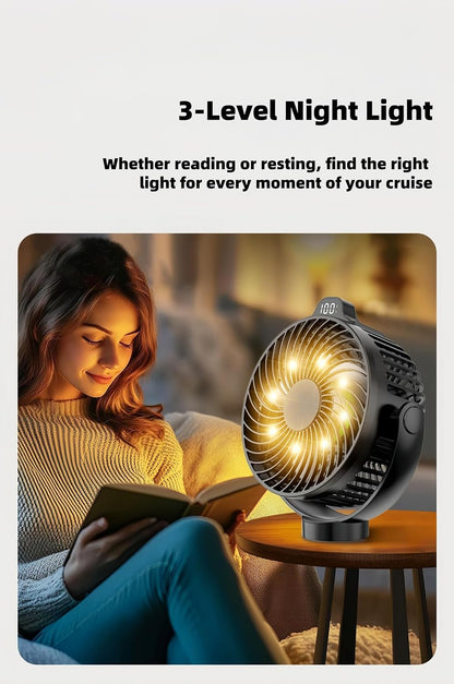 🧲 Multi-Function Magnetic Rechargeable Mini Fan with Night Light & Remote Control