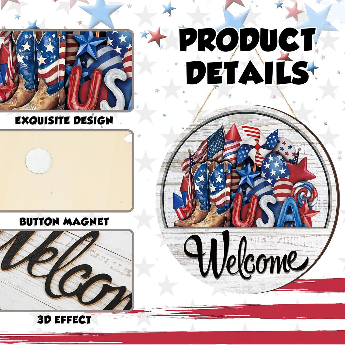 🧲 Interchangeable Magnetic Seasonal Welcome Door Sign|16-Piece Interchangeable Welcome Sign Set