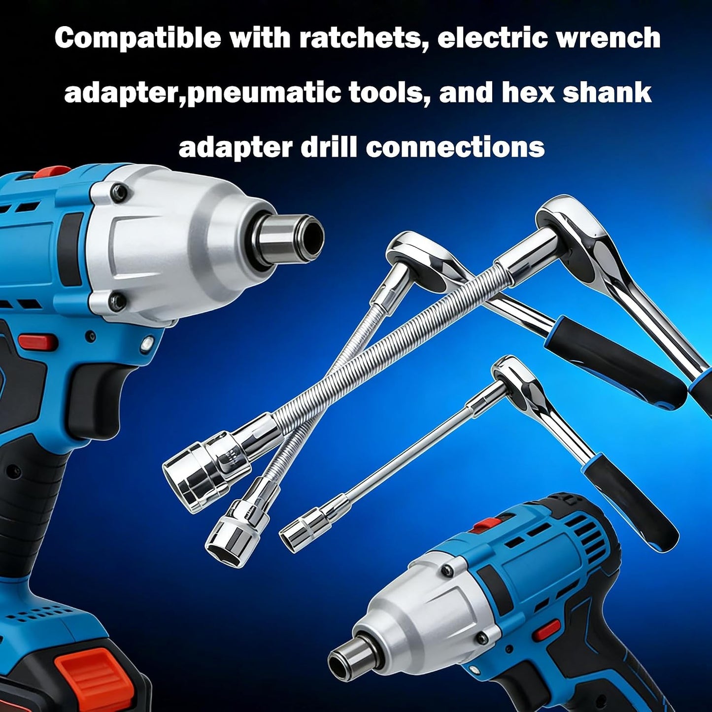💫3-piece set Flexible Spring‑Steel Socket Extension Rod Set