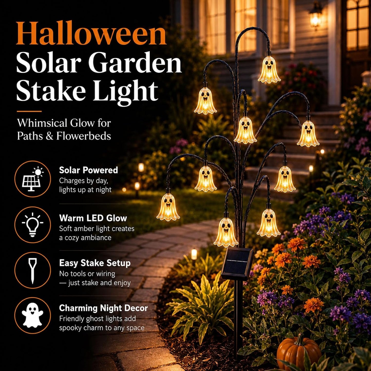 🎃Halloween Solar Tree Stump Light