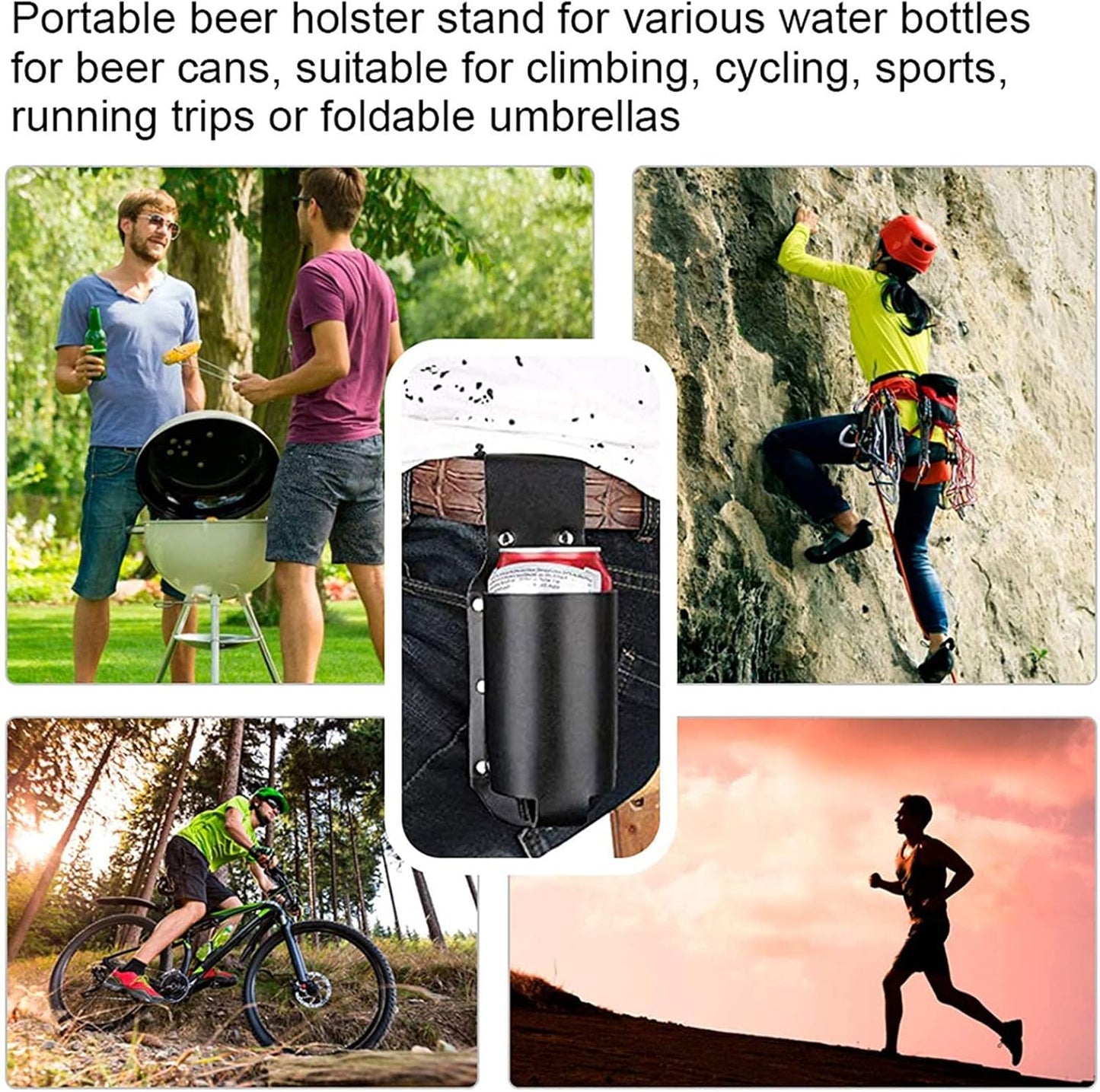 3 Pcs Waist-Mounted Leather Beer Holster