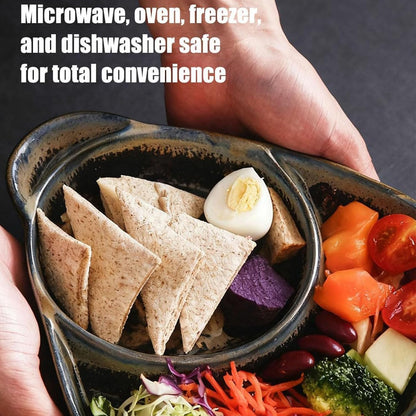 🍚Divided Ceramic Soup & Side Bowl-2‑in‑1 Ergonomic Ceramic Bowl For Soup, Snacks & Casual Meals