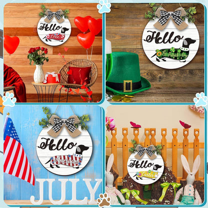🐕Dachshund Interchangeable Seasonal Welcome Sign