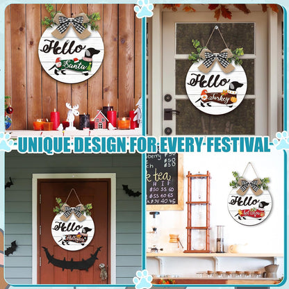 🐕Dachshund Interchangeable Seasonal Welcome Sign