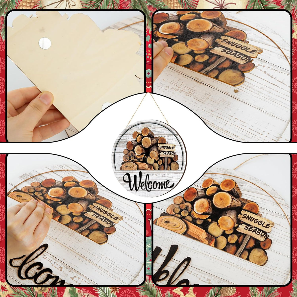 🧲 Interchangeable Magnetic Seasonal Welcome Door Sign|16-Piece Interchangeable Welcome Sign Set