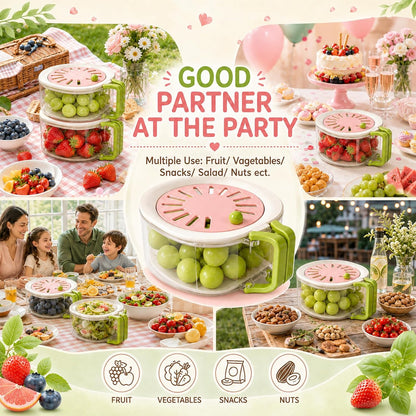 2PCS  Multifunctional Fruit & Vegetable Washing Storage Container