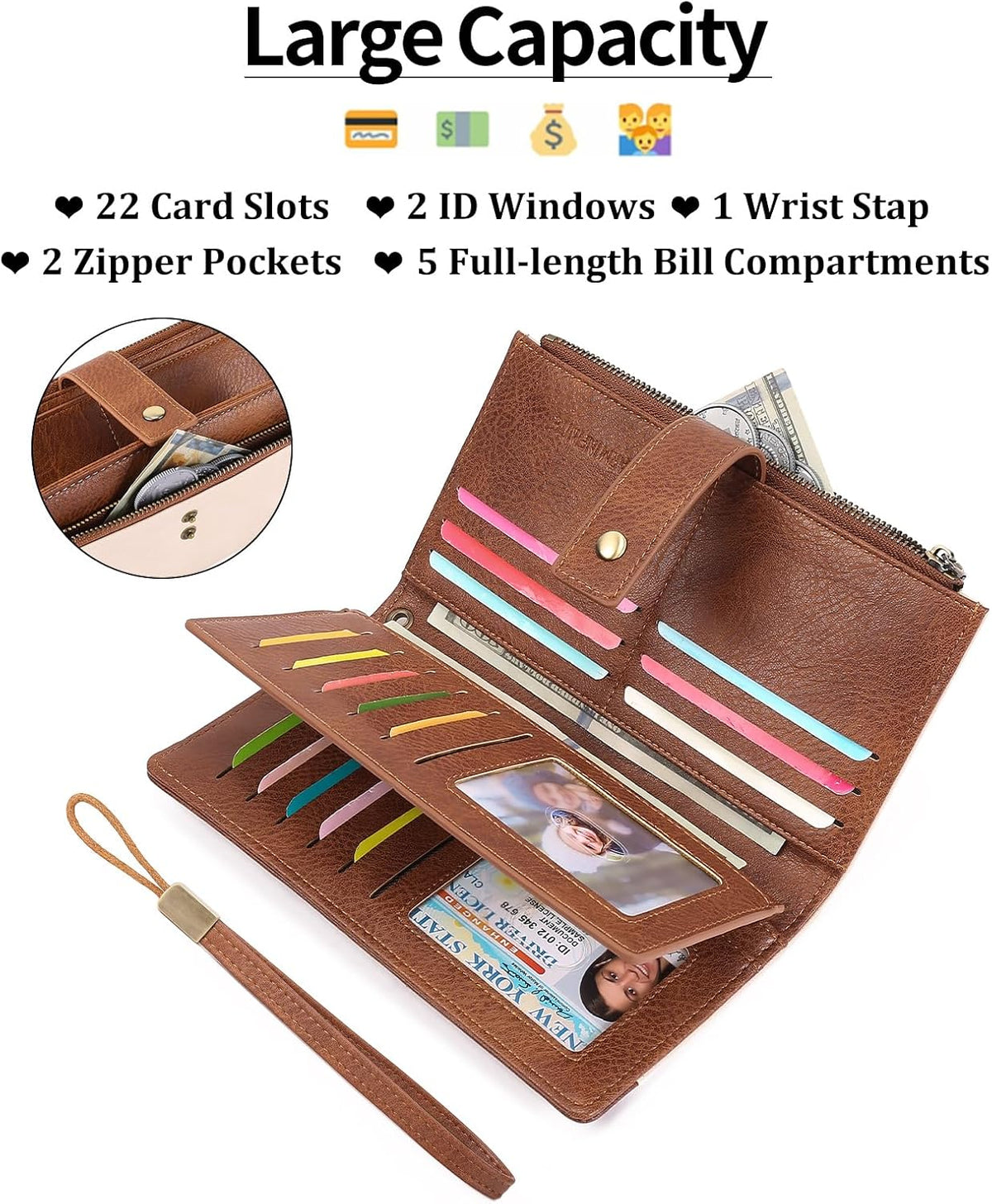 🛡️ Women's RFID Blocking Trifold Wallet-Keep your cards safe
