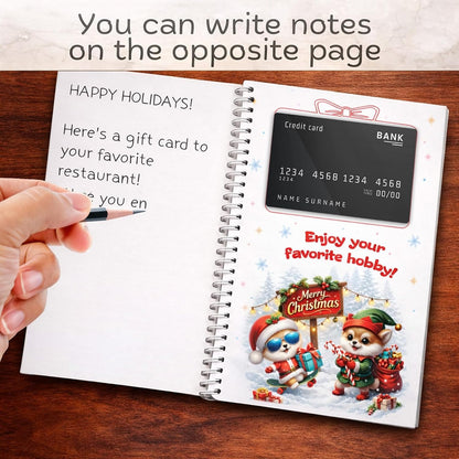 🎄 Holographic Christmas Gift Card Book – A Surprise on Every Page (Durable Hardcover Edition) 🎉