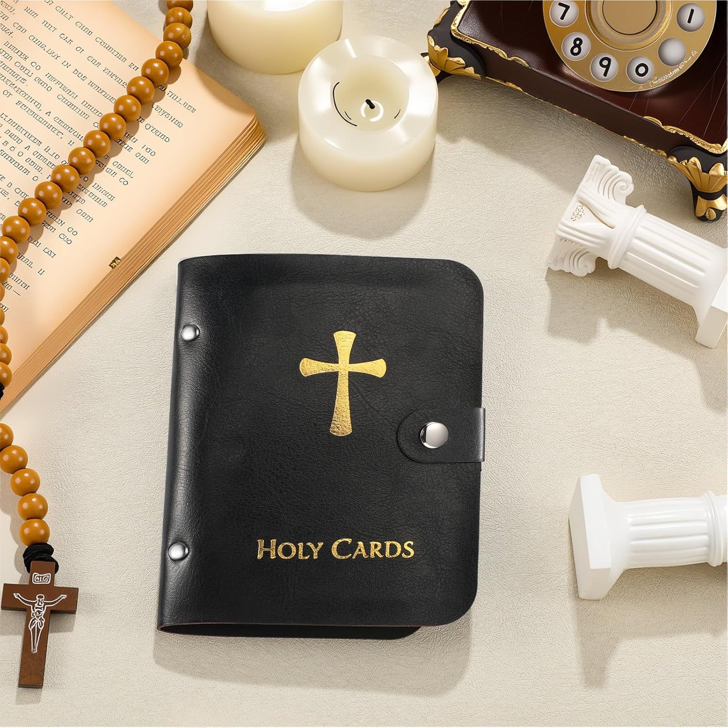 ✈️Gold-Stamped Leather Passport Holder with Airplane Clasp