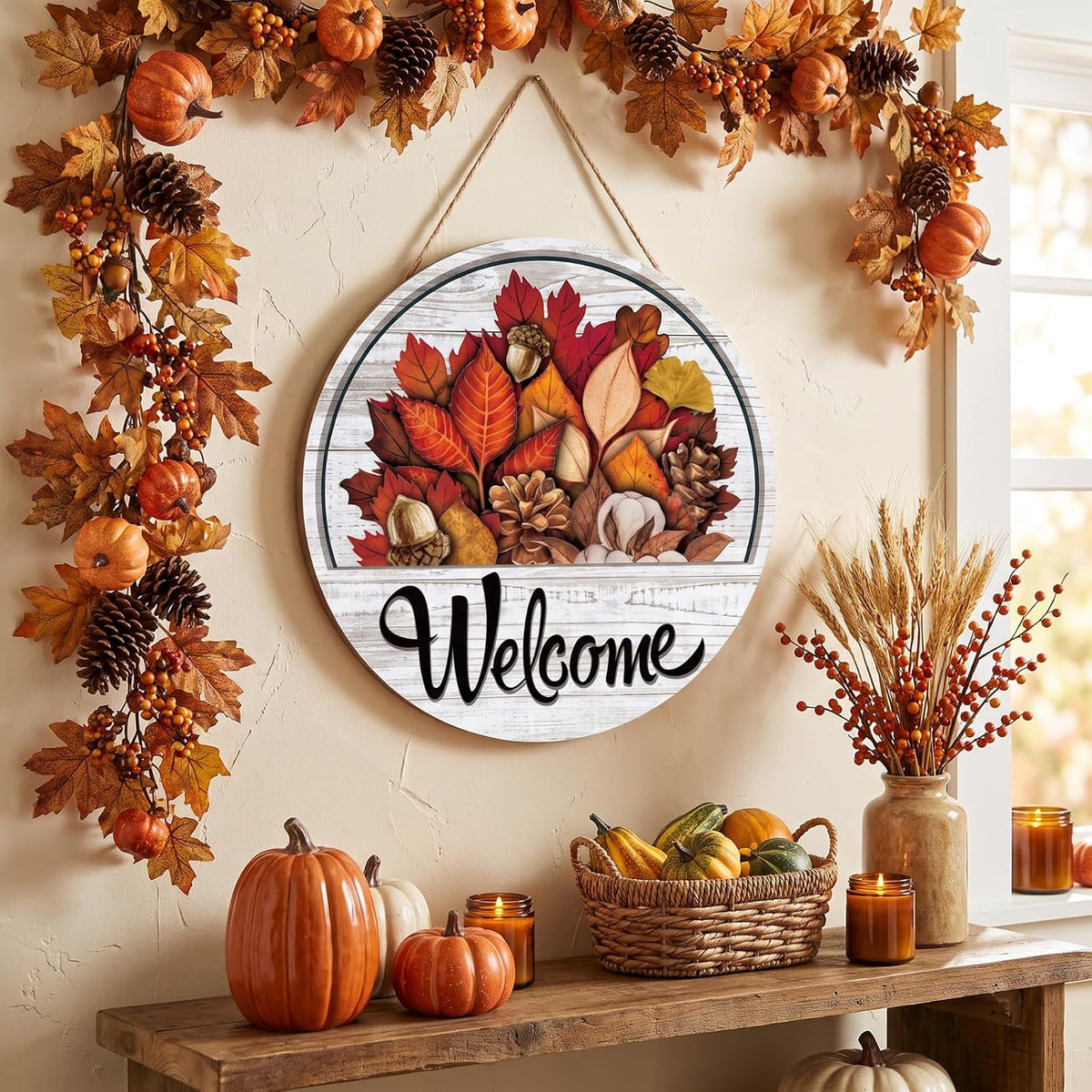 🧲 Interchangeable Magnetic Seasonal Welcome Door Sign|16-Piece Interchangeable Welcome Sign Set