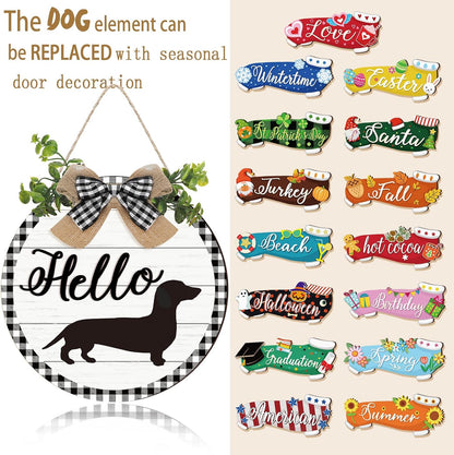 🐕Dachshund Interchangeable Seasonal Welcome Sign