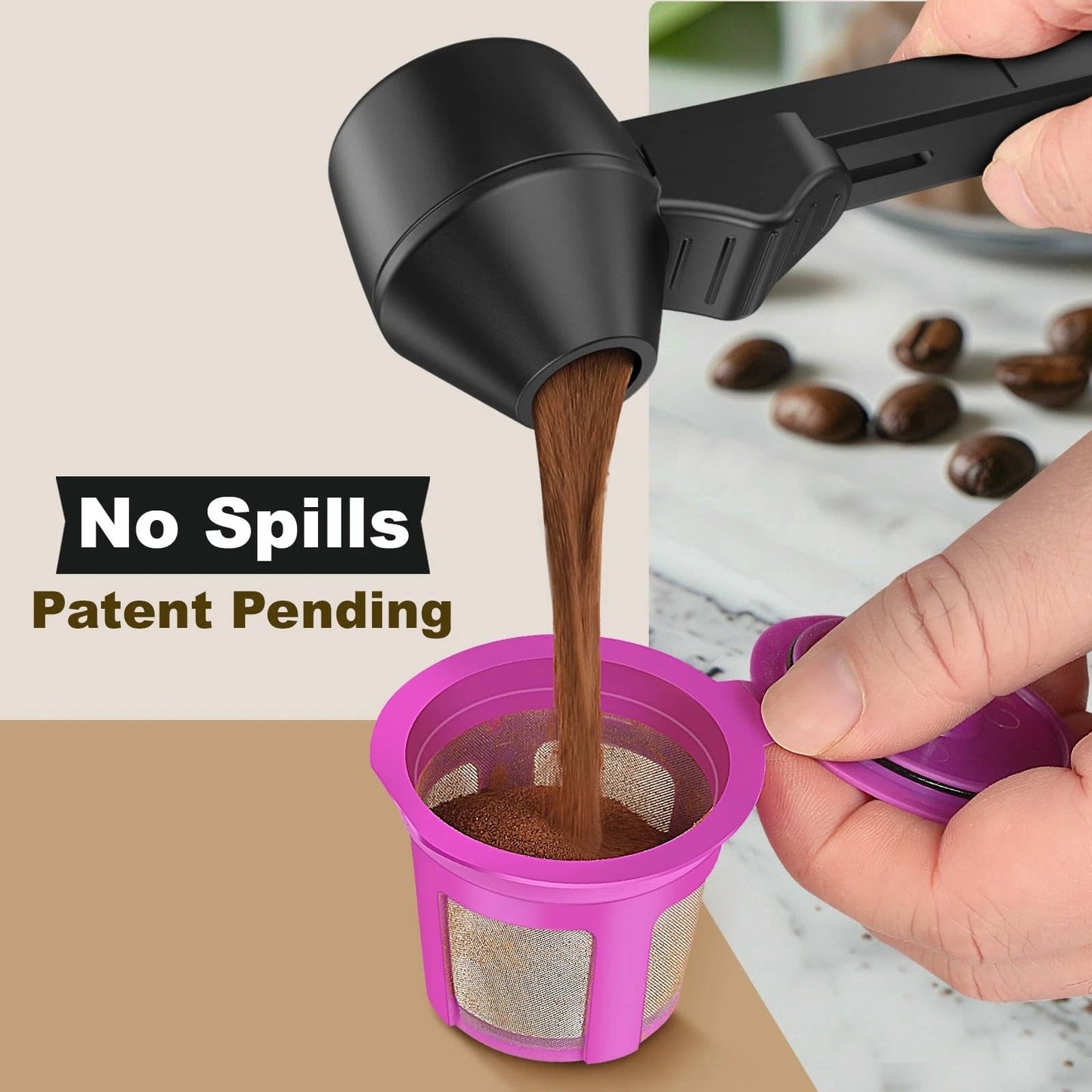 Coffee Scoop & Funnel for Reusable K Cup Refillable Coffee Pods
