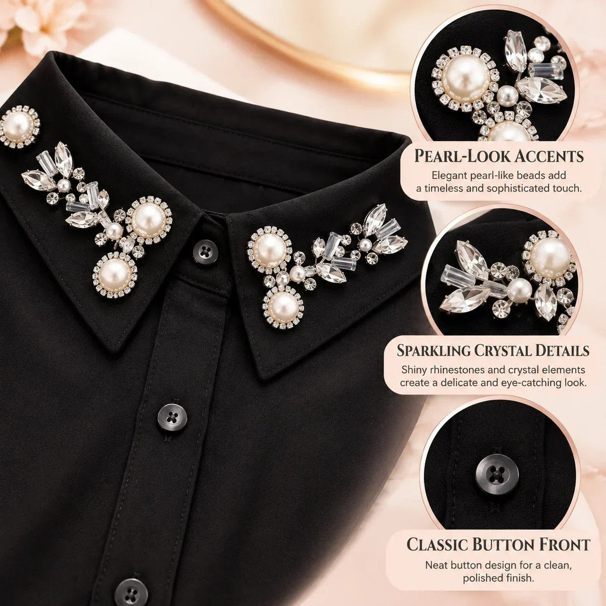 🔥 Holiday Celebration 50% OFF ✨Jeweled Detachable Collar -Add Instant Elegance  💎