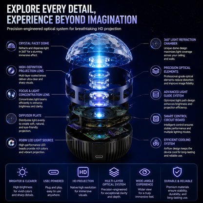 🦖🎁360° Smart Holographic Starry Sky Projector (HD Smart Dynamic 5D)