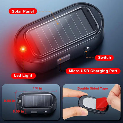 🚨Solar-Powered Simulated Car Alarm Light （2PCS）– Light-Sensing LED Security Warning Flasher