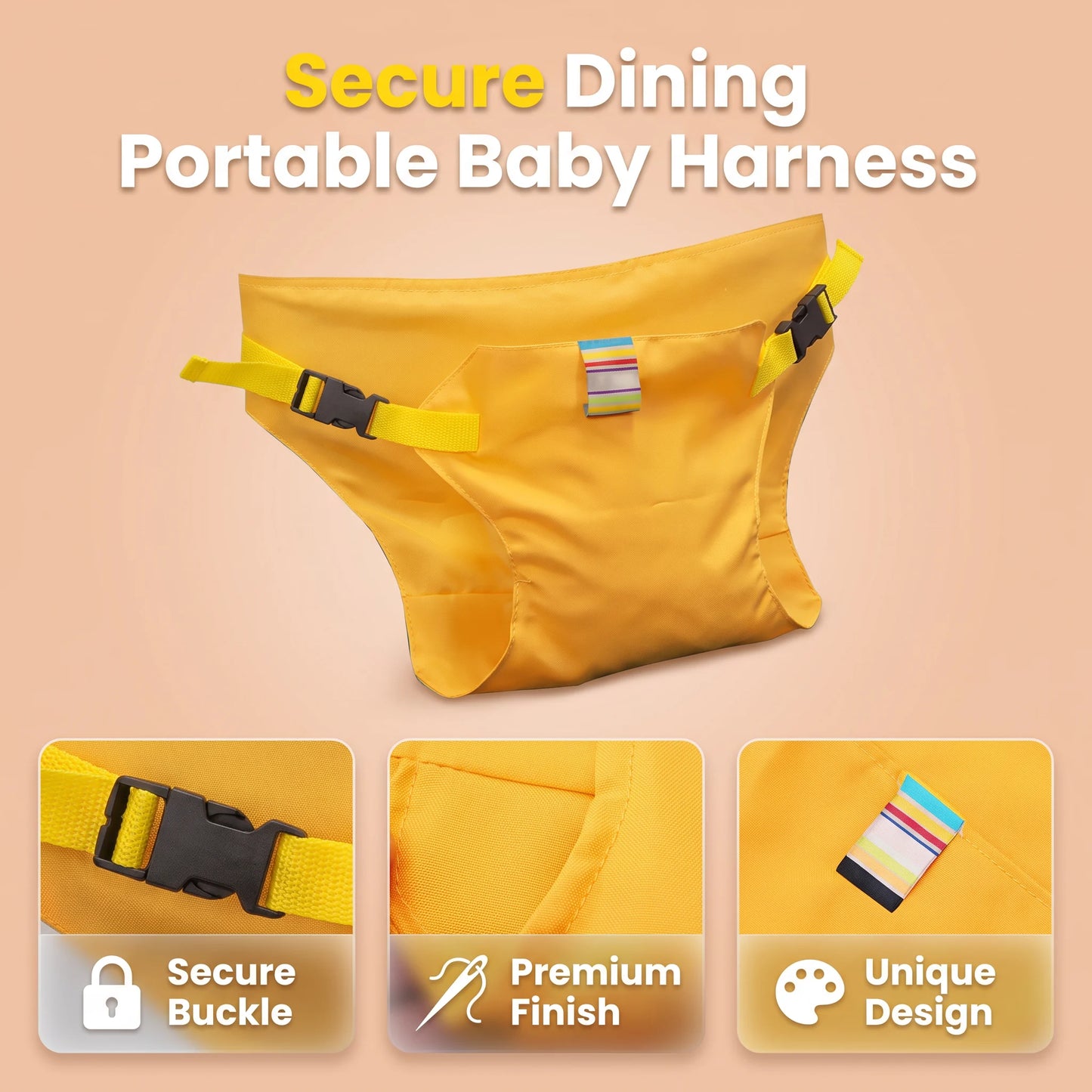 👶🛡️Baby High Chair Seat Belts - Portable Dining Straps Holder