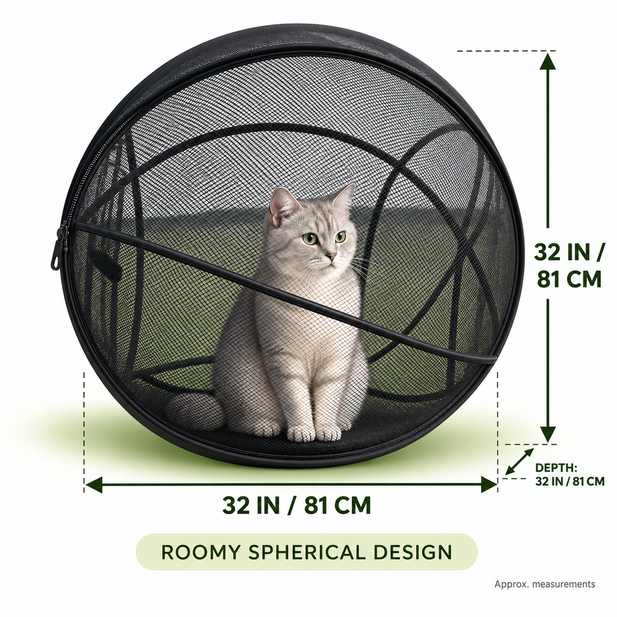 🐱🌿360° Panoramic Pop-Up Rolling Cat Playpen Ball