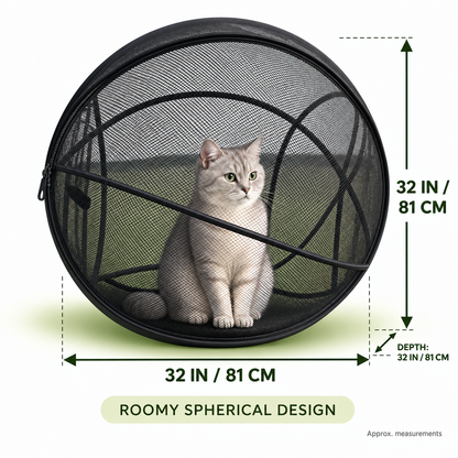 🐱🌿360° Panoramic Pop-Up Rolling Cat Playpen Ball