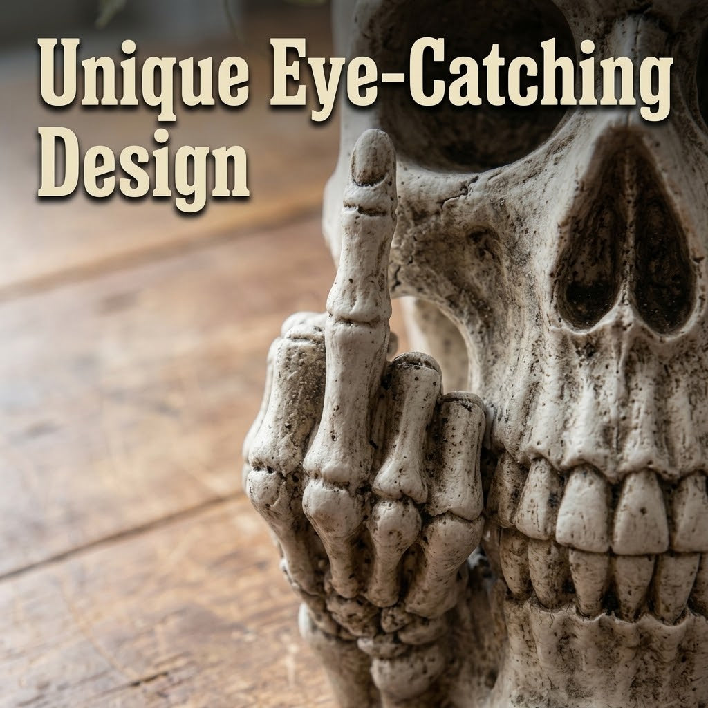 💀Middle Finger Skull Planter