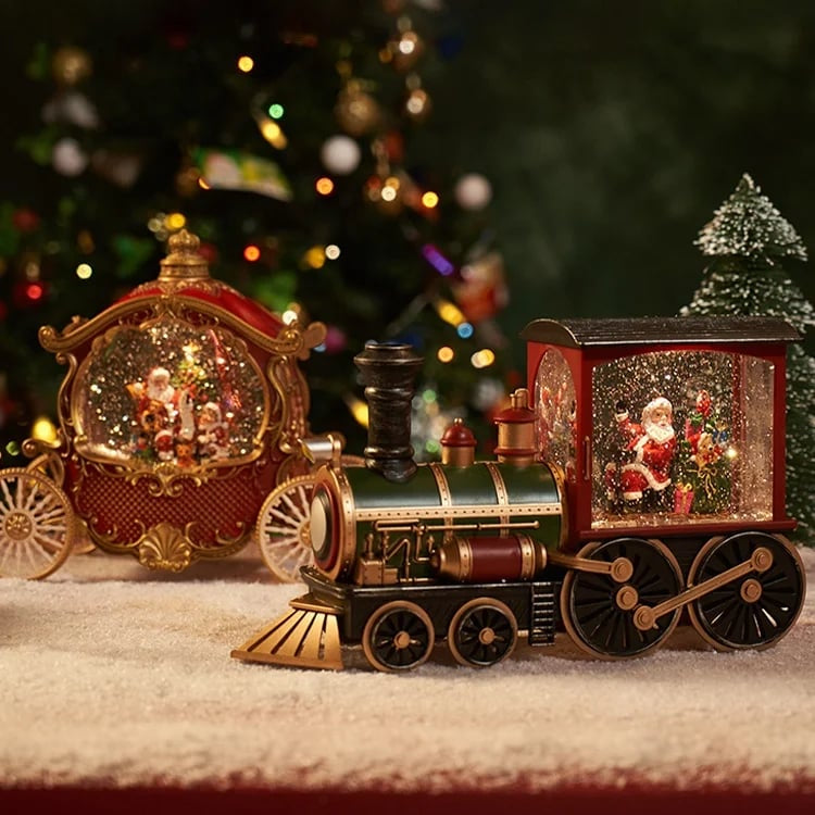 🎄Christmas train ornament with snowflake lights❄️