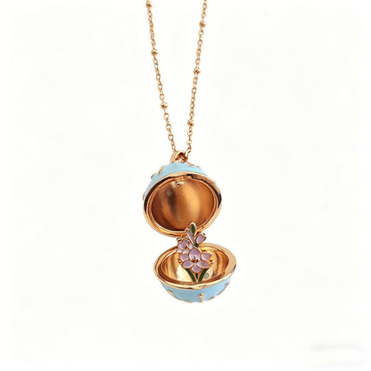 🥚💐Egg Locket Necklace with Hidden Flower