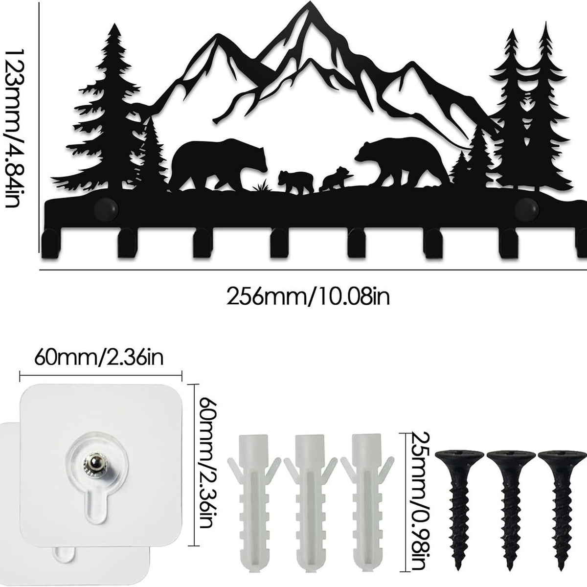 🦌🪝Deer Mountain Metal Wall Hook | Rustic Wildlife Coat & Key Hanger