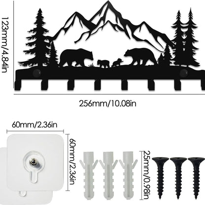 🦌🪝Deer Mountain Metal Wall Hook | Rustic Wildlife Coat & Key Hanger