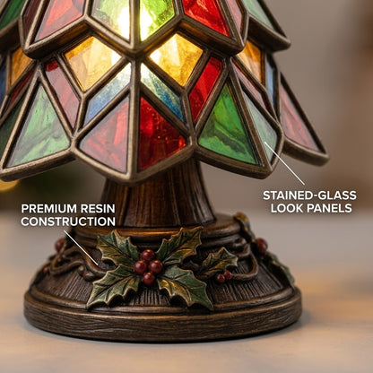 🎄Stained‑Glass Style Christmas Tree Table Lamp