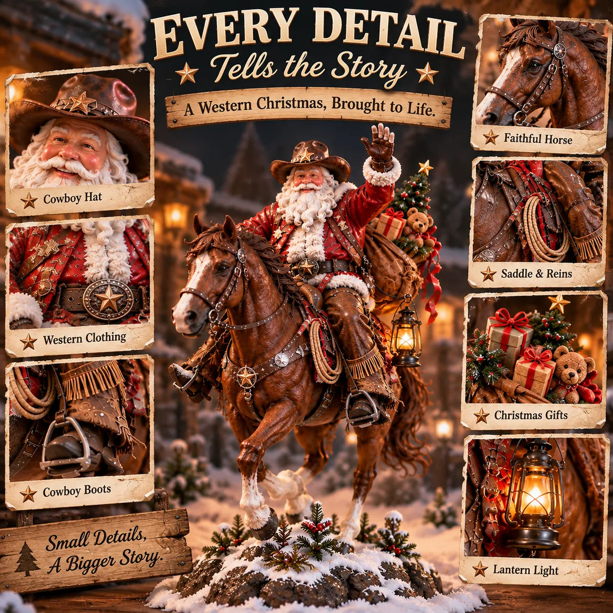 🤠 Western Cowboy Santa Christmas Figurine