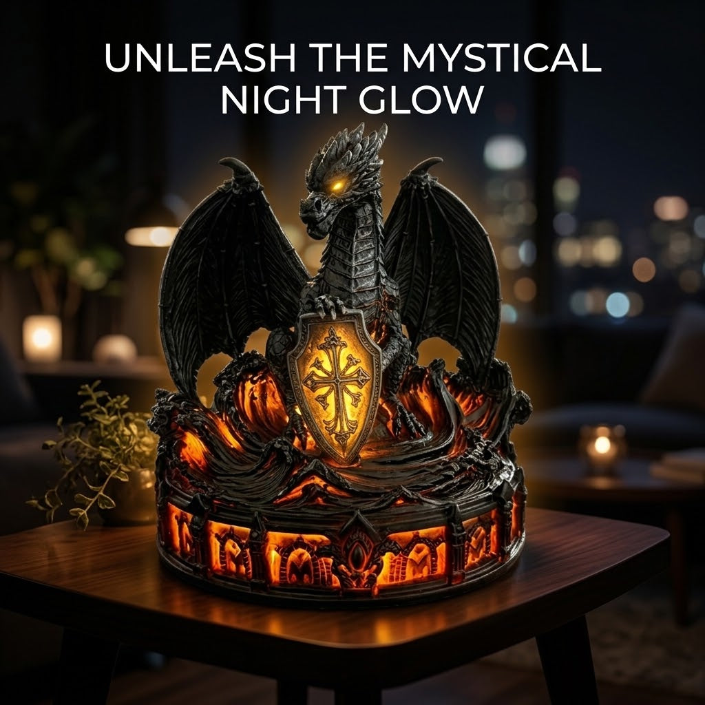 🐉Glowing Dark Guardian Dragon Statue