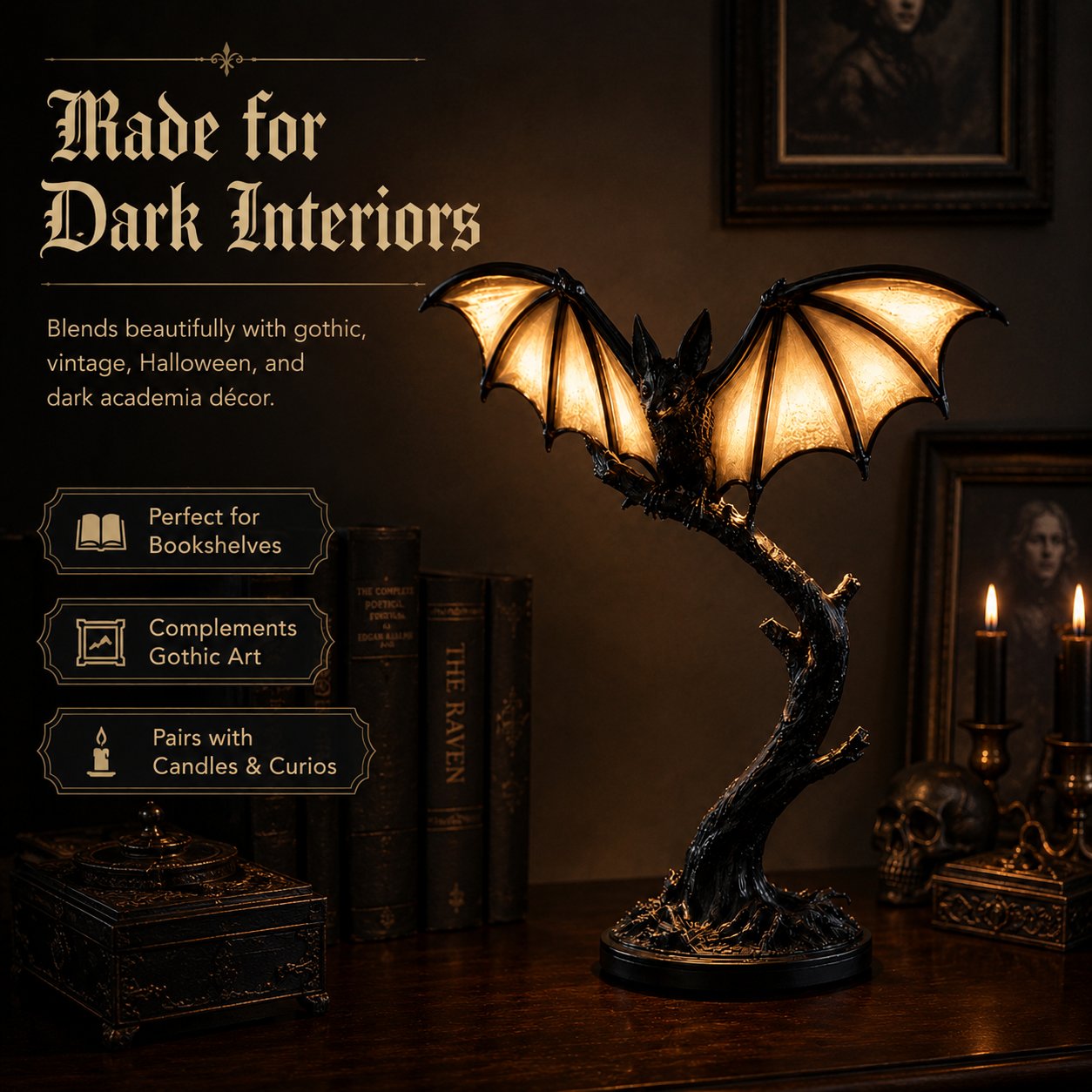 🦇 Glowing Bat Desk Lamp