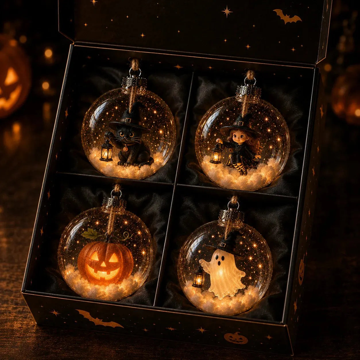 ✨ Glowing Halloween Bauble – 7 Cute Designs to Choose, Light-Up Acrylic Ornament with Soft Warm LED Glow