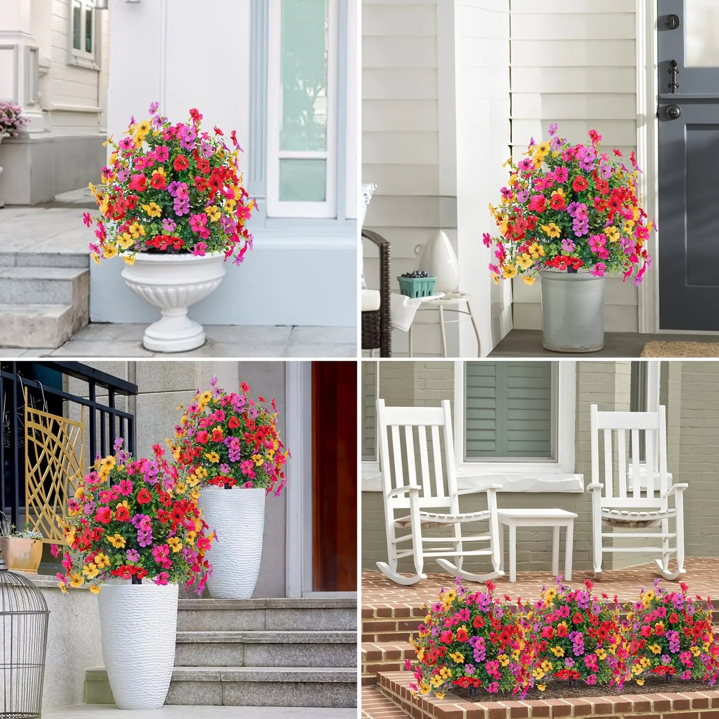 Artificial Outdoor Fake Flowers with Ground Stake