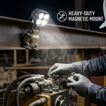 Heavy-Duty Magnetic Remote LED Work Light | Off-Road, Camping & Construction Portable Flood Light