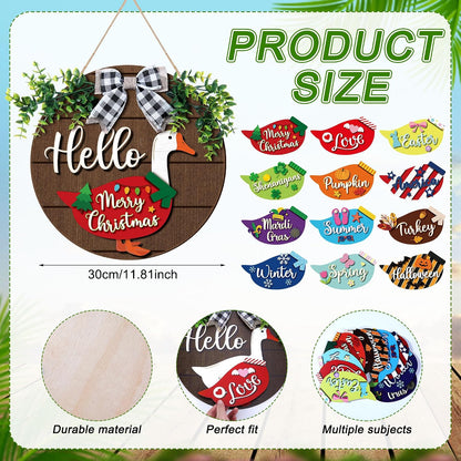 🦢 Interchangeable Seasonal Goose Welcome Sign-Refresh your front‑door decor all year long