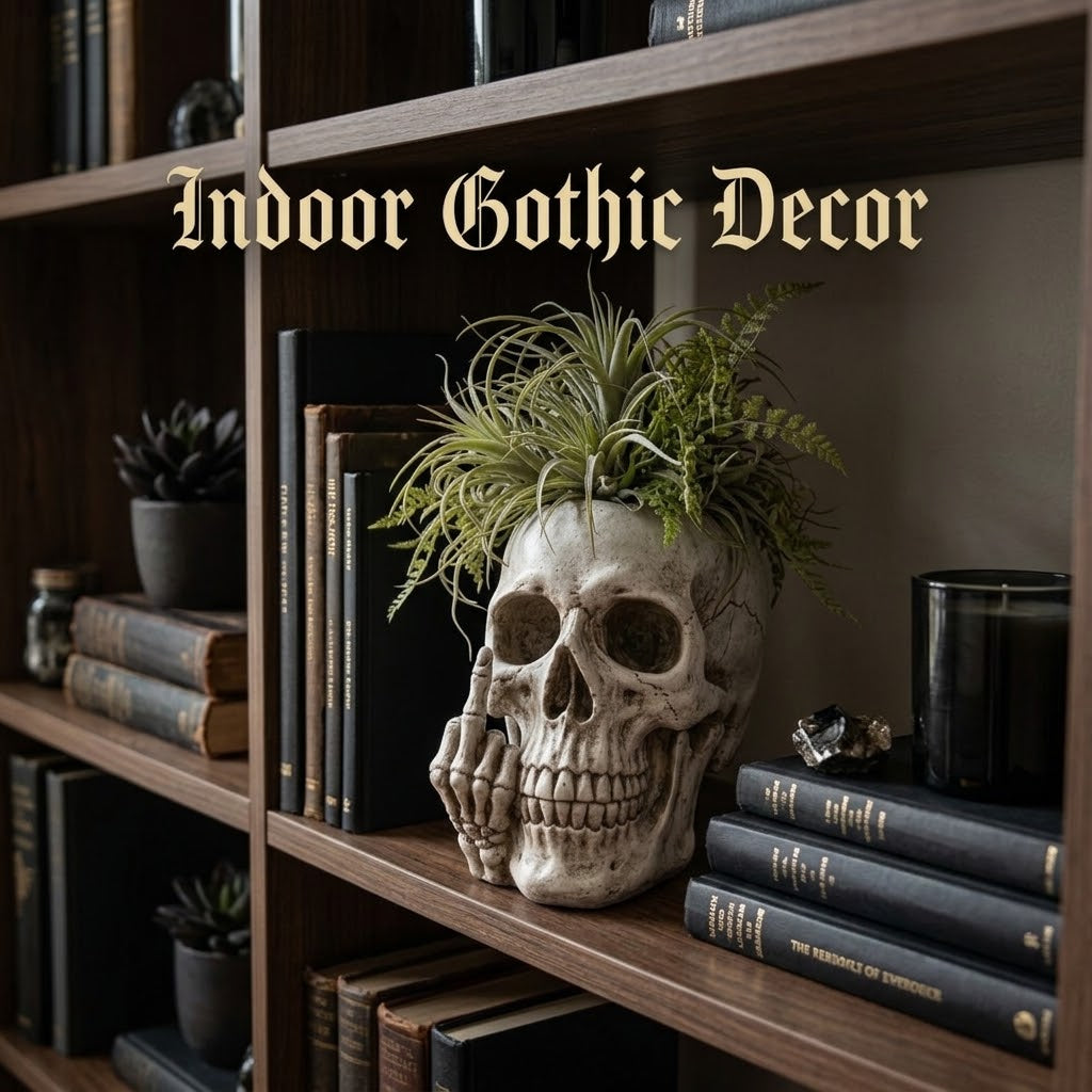 💀Middle Finger Skull Planter