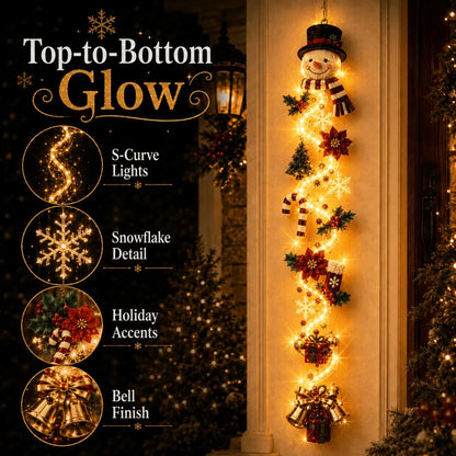 🎄Light-Up Glowing Christmas Door Hanger | 6 Festive Lighted Designs with Warm Glow, Dimensional Details & Space-Saving Vertical Décor ✨