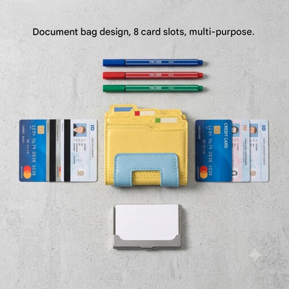 🗂️Cute File Folder Shaped Card Wallet | Vegan Leather Multi-Slot Mini Card Holder