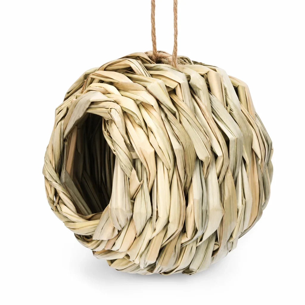 🐦Handwoven Straw Spherical Bird Nest with Round Opening for Outdoor Garden and Yard Decoration