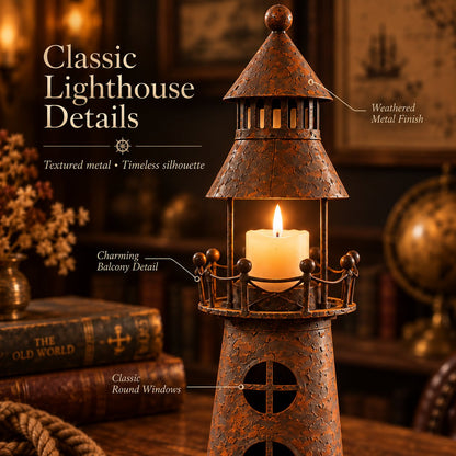 🕯️ Vintage Lighthouse Candle Lantern -Bring the Warm Glow of an Old Lighthouse Home🎁