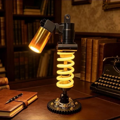 🔧 Industrial Shock Absorber LED Desk Lamp – 3D Spring Design Dimmable Night Light for Gaming Room & Garage