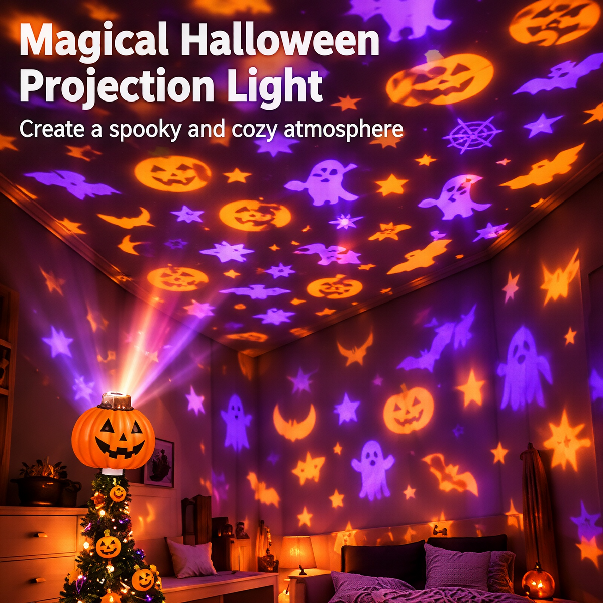🎃Halloween Pumpkin Projector Light
