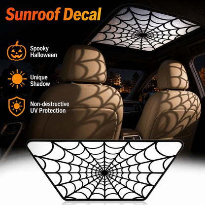🕸️ Halloween Spider-Web Sunroof Decal – Create an eerie, shadowy autumn driving effect.