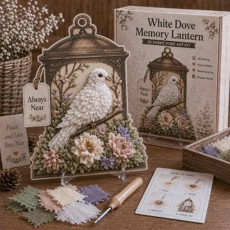 🕊️ Always Near 3D Fabric Poke Art Memory Lantern Kit