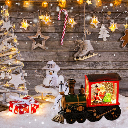 🎄Christmas train ornament with snowflake lights❄️