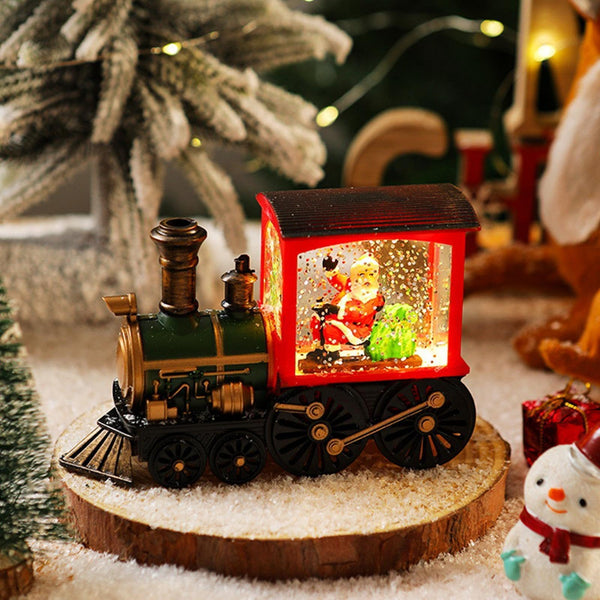 🎄Christmas train ornament with snowflake lights❄️