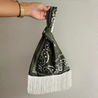 ✨🪢Bandana Knot Bag with  Fringe