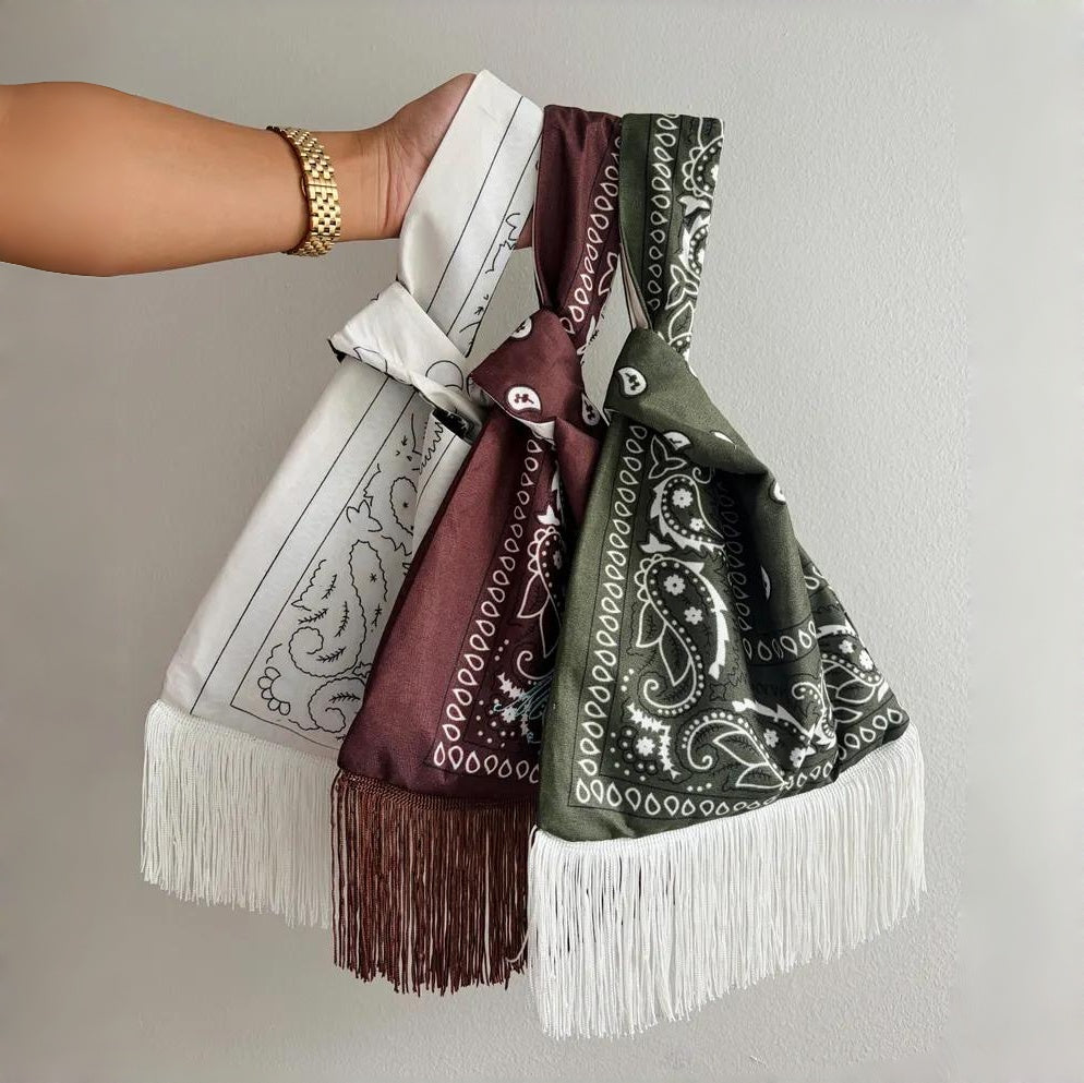 ✨🪢Bandana Knot Bag with  Fringe