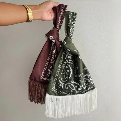 ✨🪢Bandana Knot Bag with  Fringe