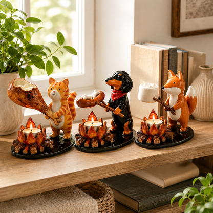 🐱🔥Cute Animal Campfire Tealight Candle Holder- 3 Styles Available